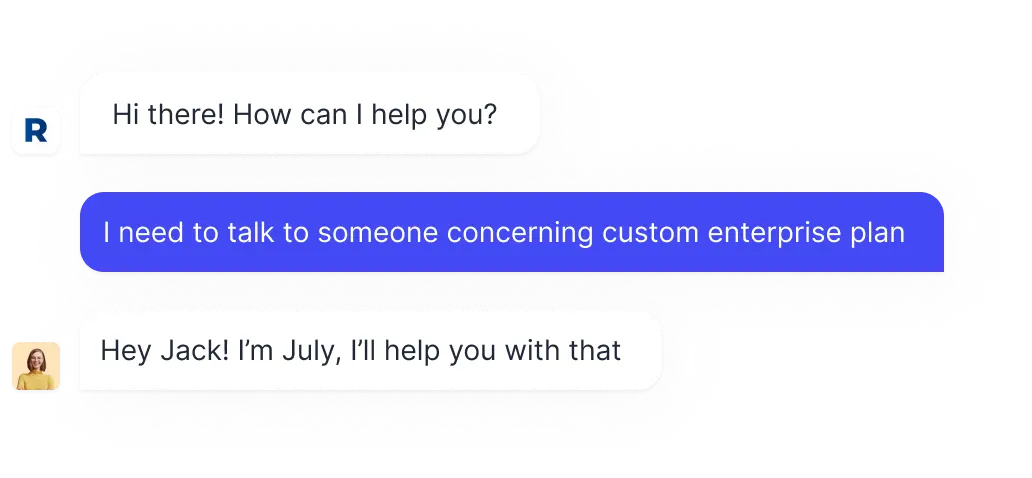 Handoff conversation from an AI chatBot